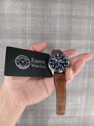 ❤️公價$46600 小王子特別版 放射藍色錶面 星期日曆顯示 計時馬錶 自動機械錶 ✅證書 ✅盒 IWC 377714
