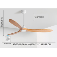 Wooden Blade Ceiling Fan พัดลมเพดานใบพัดลมไม้จริงเนื้อแข็ง 42/52/60/70 นิ้ว มอเตอร์ระบบ DC เหมาะสำหร