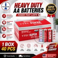 VTEC Super AA Battery 1.5V Heavy Duty Battery 1 Box 40PCS Bateri AA For Toys Remote Clock