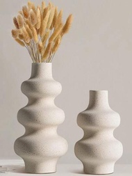 陶瓷花瓶-赭色花瓶,白色現代家居裝飾花瓶,波西米亞風格裝飾花瓶,農舍風格婚禮晚宴桌面辦公室裝飾花瓶
