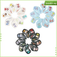 [LovoskibcMY] 9 Pieces Golf Iron Club Head Covers Set Lightweight Golf Wedge Covers Set Cute