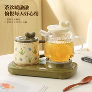[Iris Ceramic Cup Double Stove Health Pot] Free Girls Practical Birthday Gift Staff Mother's Day Gif