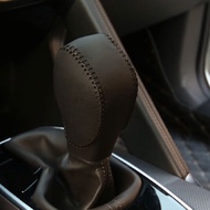 Genuine Leather Gear Shift Knob Cover for Samsung QM5 QM6 for Renault Koleos Talisman Megane Captur Scenic Kadjar Fluence AT