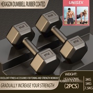RIFOAMHexagon Dumbbell Rubber Coated 2/3/5/10KG Home Fitness Sport Gym Weight Training Household Fit