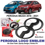 Car Emblem Logo PERODUA BEZZA 2016 - 2022 Logo Lambang Depan Belakang Sticker Emblem Bezza Matte Bla