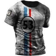 เสื้อยืดวินเทจหัวรถจักรผู้ชาย 2568 เสื้อยืดวินเทจแขนสั้นพิมพ์ 3D 2025 ใหม่ระบายอากาศด้านบน