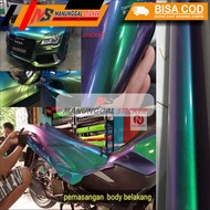 Stiker Skotlet Motor Warna Bunglon pelangi hijau dan biru Untuk Body Motor dan Mobil