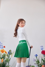 Pitch Pleated Skirt (Green - ชั้นเดียว) กระโปรงตีกอล์ฟอัดพลีต