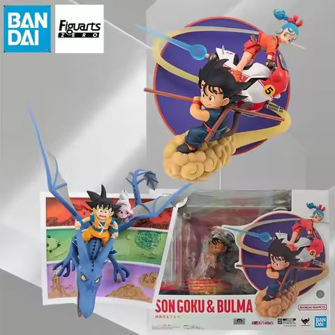 BANDAI SPIRITS Original Box Figurine FiguartsZERO Goku and Bulma Anime Figurines PVC ABS Movable Mod