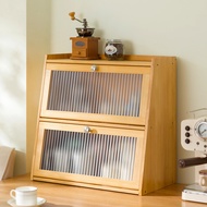 Desktop Storage Box Cup Storage Cabinet Tea Set Display Cabinet Kitchen Cup Holder Bamboo Tableware 