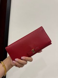 salvatore ferragamo 菲拉格慕 經典 蝴蝶結 紅色 防刮 皮夾 皮包 長夾 錢包