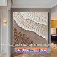 90x90cm - Abstract square painting of ocean waves printed on canvas includes type 1 frame and many h