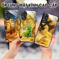 Oppo A18 4G / A38 4G / A58 4G 5G / A78 4G 5G / A98 5G glass case printed with unique horse and horse