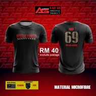 Vat 69 Komando T Shirt Black Special Force Sublimation Tshirt / Baju Microfiber Jersi / Jersey Subli