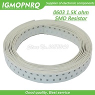 300PCS 0603 Chip Fixed Resistor SMD Resistor resistance 1.5K ohm 1K5 152 IGMOPNRQ