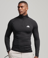 Superdry Half Zip Base Layer Top - Black