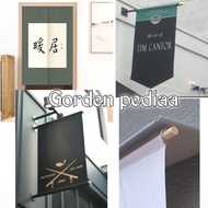 Noren banner display template stand custom logo brand identity design high quality/ bahan kain drill
