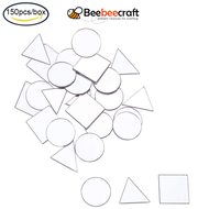 Beebeecraft 1 Box 150 pc 3 Shapes Craft Mirrors Tiles Mirror Mosaic Tiles Self Adhesive Mirror Wall Stickers for Crafts Making Home Decoration (Triangle Square Flat Round)