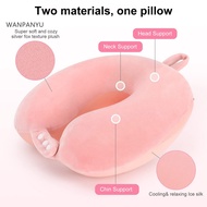 wanpanyu Memory Foam Neck Pillow Neck Support Pillow Comfortable Memory Foam U-shaped Travel Pillow with Adjustable Neck Support and Storage Bag Skin-friendly Solid for Southeast