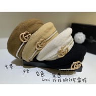 GU888GG Diamond Pattern Wide-Brimmed Hat-Neutral Color Casual Style Spring Autumn Style
