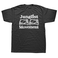 Drum and Bass Clubbing Turntables Decks Music DNB Man Junglist Movement T Shirts Men Cotton O Neck M