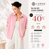 LOREN women's minimalist Oxford cotton loose shirt WASH11140