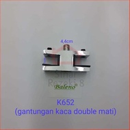 K652 Gantungan Bracket Rak Ambalan Kaca DOUBLE MATI Kawat Sling Baja