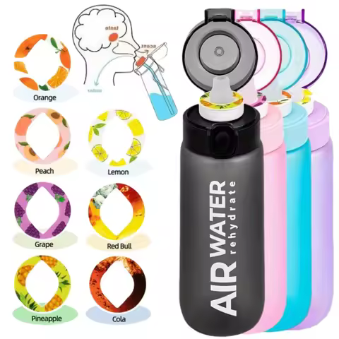 750ml/25oz Fruit Flavor Water Bottle 0 Sugar 0 Calories Sports Drinking Cup with 7 Fruit Pods Ideal