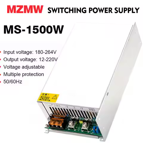 MZMW 1500W Adjustable Switching Power Supply 0-12V 15V 24V 36V 48v 60V 72V 80V 110V 150V 220V AC/DC 