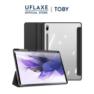 UFLAXE TOBY เคสโฟลิโออัจฉริยะกันกระแทกสำหรับ Samsung Galaxy Tab S7 / Tab S7 Plus / Tab S7 FE ปกหนังสืออัจฉริยะคุ้มครองเต็มรูปแบบที่ชัดเจนทนทาน เคสแท็บเล็ตแบบใส