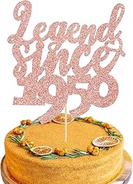 Gyufise 1Pc Legend Since 1950 Cake Topper Glitter 75th Birthday Cake Pick Cheers to 75 Years Happy 7