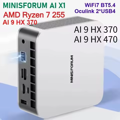MINISFORUM AI X1 Mini PC R7 255 / Al 9 HX 370/470 Dual Channel DDR5 5600MHz WiFi7 BT5.4 Oculink Dual