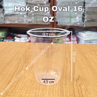 [50pcs] 16 OZ OVAL PLASTIC CUPS | U-CUP HOK 16 Oz | OVAL CUP | Coffee Cup | JUICE GLASS
