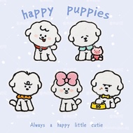 Cute Bichon Frise Dog Girl Bangs Stickers diy Magic Tape Decorative Stickers for Managing Loose Hair