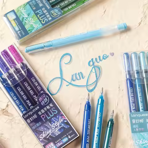 Gel Pen Glitter Gel Pen Set Languo Metallic Glitter Colors Gel Pens School Supplies Colored Pen Stud