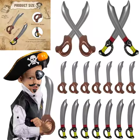 3/6Pcs Inflatable Pirates Swords Pirate Party Decoration Inflated Knife Stage Props Cosplay Toys Hal