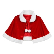 Children Shawl Christmas Cloak Holiday Party Cosplay Masquerade Stage Performance Costume Short Velv