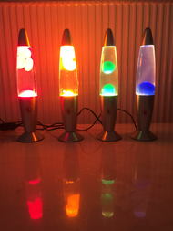 Lava Lamp 13 นิ้ว หลอดไฟตกแต่งบ้านสไตล์อเมริกันเรียบง่าย สีสันสดใส แสงสว่างสีขาว ไฟ LED แบบไม่ต้องคว