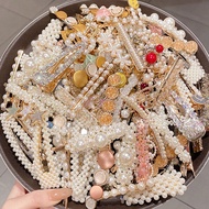 12/20/50 (Random Style) Elegant French Pearl Bow Hair Clips, Stylish Side Bangs Clips, Forehead Clip