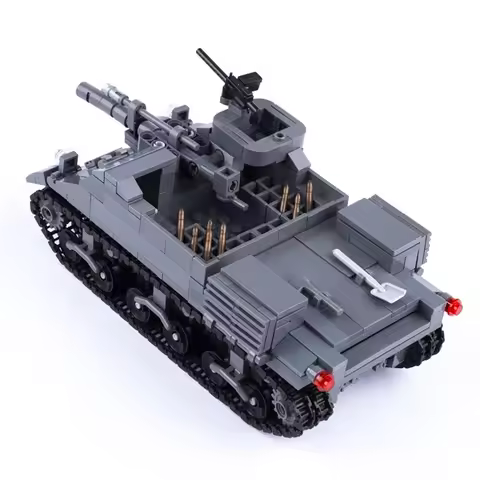 New WW2 US Military M7 Priest Self-propelled Artillery Building Blocks Army Soldier Figures Tank Mod