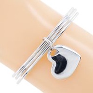 Tiffany & Co. 雙心手鐲，3 鏈，925 純銀，美國製造，約 23.6 克，女士[二手]