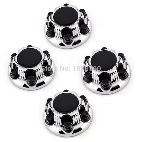 Set of 4 pcs for CHEVY for C 6 Lug 16" & 17" Badge Wheel Center Hub Caps Nut Covers Black color or s