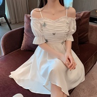 Summer white dress for woman casual dress for civil wedding mini cocktail dress formal puff dress