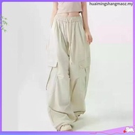 【READY STOCK AT Johor】 Hotgirl⭐Cargo Pants For Women Drawstring Plain Pocket casual street style