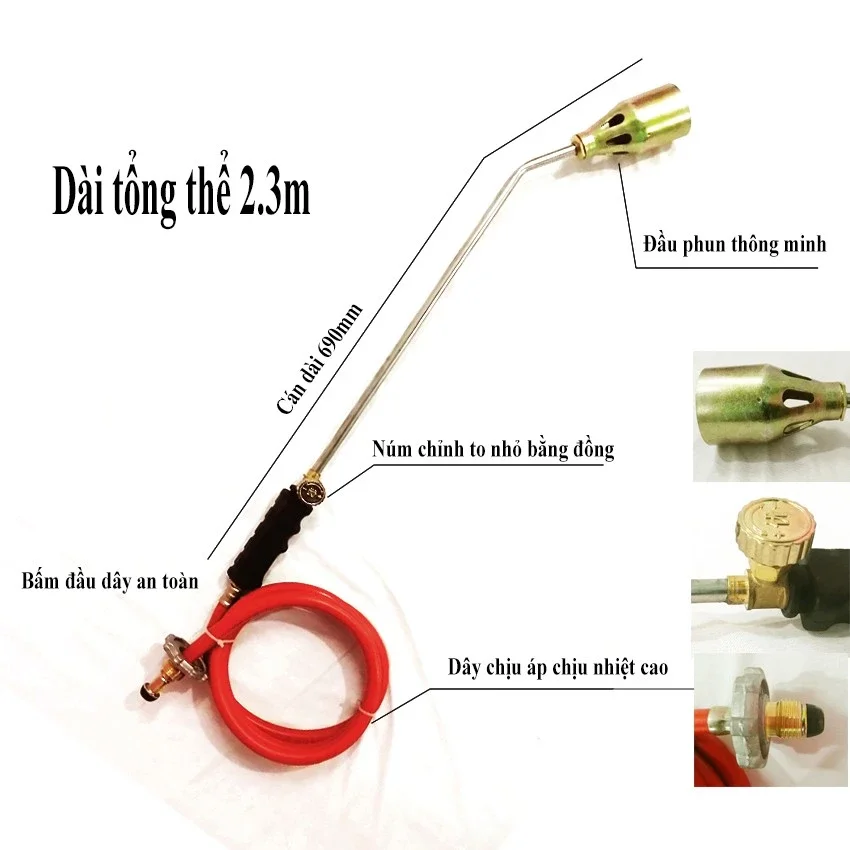 khò gas công nghiệp khì trâu khò bò... ( đầu loa fi 5cm dây dài 16m)