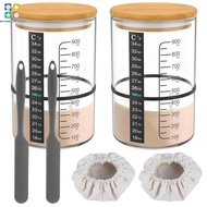 900ml Sourdough Starter Container Sourdough Starter Jar Kit Wide Mouth Glass Sourdough Fermentation 