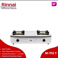 RINNAI Kompor Gas 2 Tungku Stainless Api Turbo RI-712 T Garansi Resmi