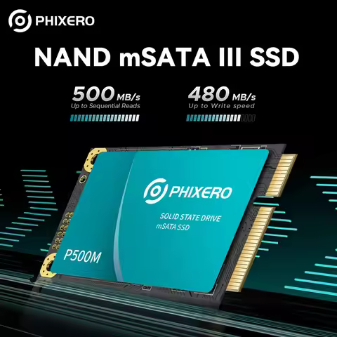 PHIXERO mSATA III SSD Internal Solid State Drive 6Gbps 3D NAND 128GB 256GB HDD 512GB 1TB SSD 500MB/S