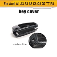 Carbon Fiber car key cover body kit bag case shell For Audi A1 A3 S3 A6 C6 Q3 Q7 TT R8 key cover car