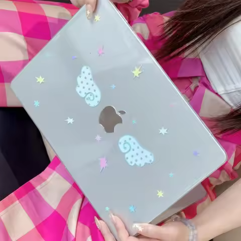 Angel Wings Shining Glitter Laptop Case For Apple Macbook 15 inch M5 Air 15 13 13.6 Inch For M4M3M2M